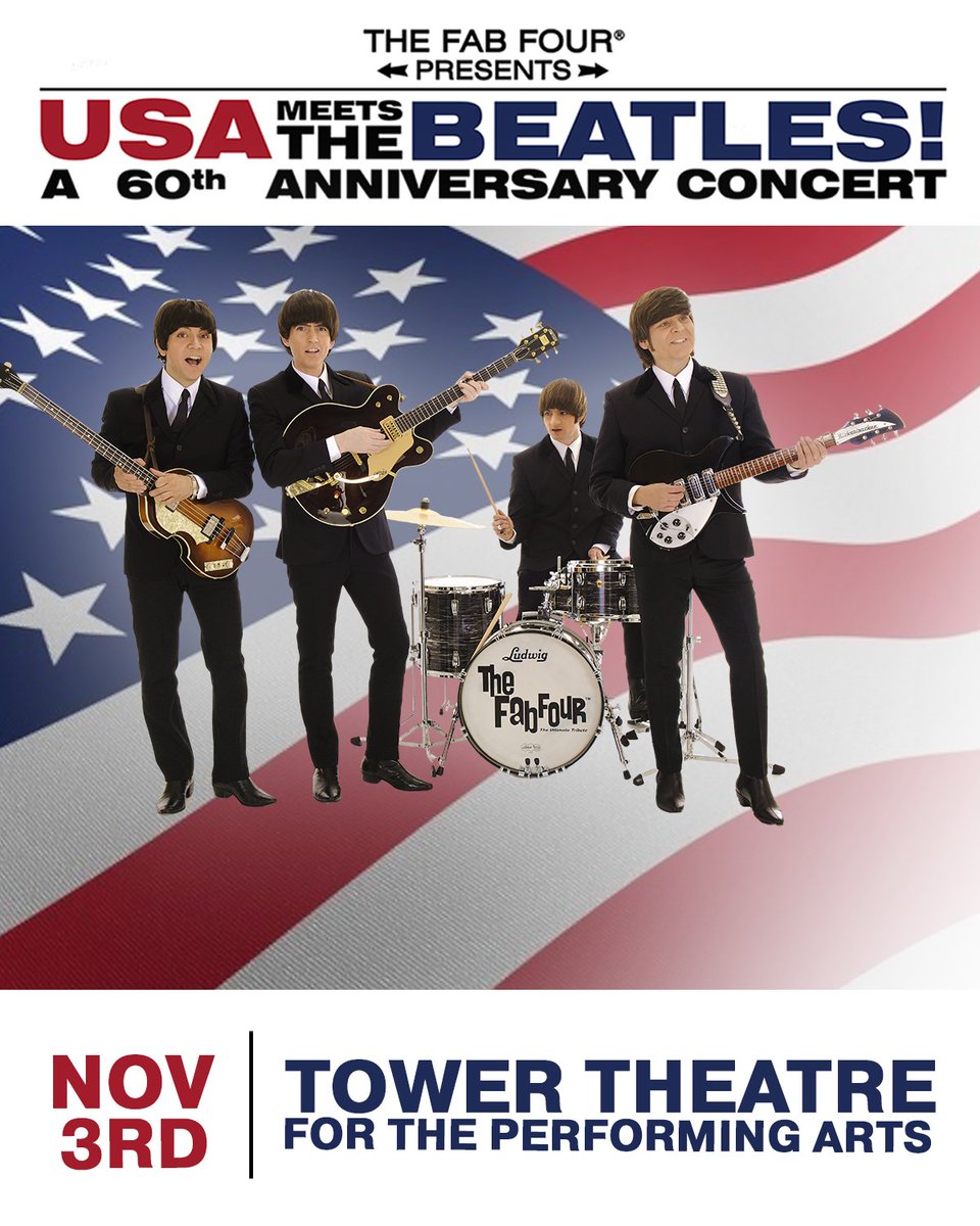 ON SALE NOW: @fabfourband live at the Tower Theatre Sunday, November 3rd at 6:30PM. Tickets will go fast so get yours today! towertheatre.ticketsauce.com/e/fab-four