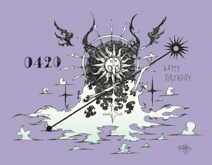 毎日誰かの誕生日!4月20日生まれの方、お誕生日おめでとうございます!4/20生まれの方に届くと嬉しいです!嫌な予感は全てハズレる一日となりますように!#誕生日 #happybirthday #4月20日 #ボールペン画 