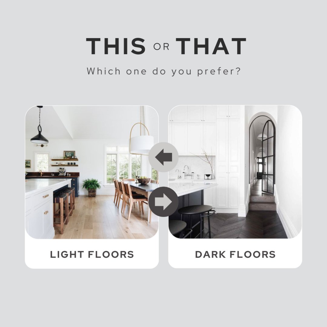 What’s your flooring of choice? 

Do you like the clean, modern feeling of light floors or the drama of dark floors? 

#TheHungryRealtor #YourRecipeForSuccessInRealEstate #homesweethome #homeiswheretheheartis #homeownership #woodfloors