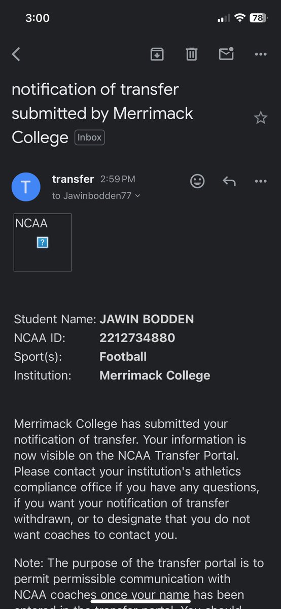 Jawin_B13's tweet photo. After much thought with my family I’ve decided to enter the transfer portal with 4 years of eligibility. I’ve decided to put my path in Gods hands and let him take the wheel. Thank you to Merrimack college for taking the chance on me. Coaches feel free to reach out! https://t.co/u29mhlJbzj