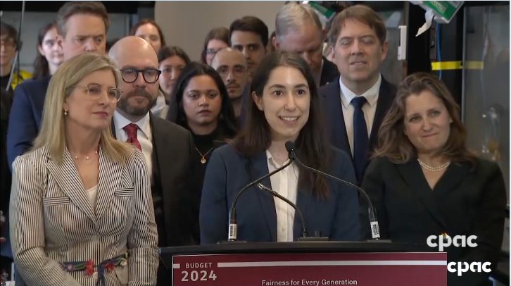 Budget 2024 Press Conference, SOS Exec. Director Kaitlin Kharas: 'Support Our Science is thrilled with Budget 2024’s significant new investments for graduate students and postdoctoral scholars. ' #SupportOurScience #Budget2024