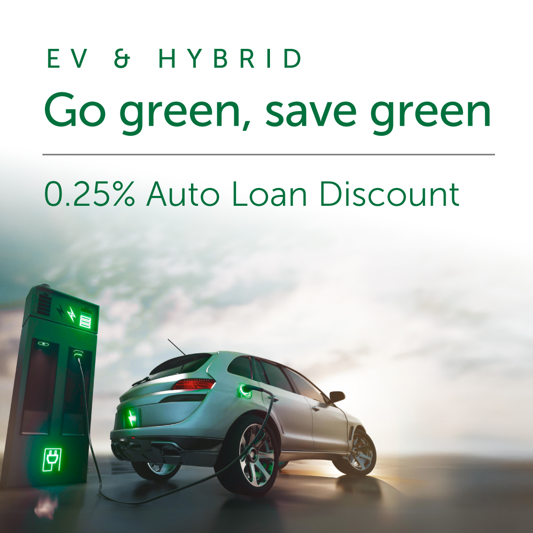 Be kind to the planet and your budget with our 0.25% APR discount on EV or hybrid vehicle loans! bit.ly/3yt8VR0