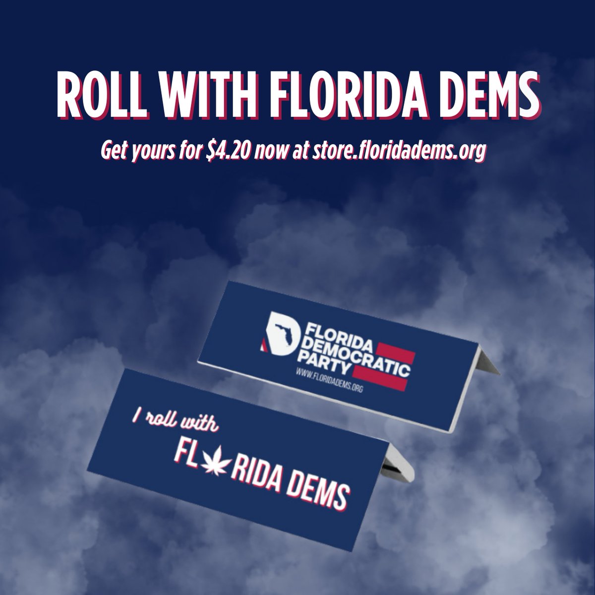 NEW: Roll with Florida Dems on 4/20 with our new rolling papers 💨 Get 2 for $4.20 at our merch store, available now: store.floridadems.org