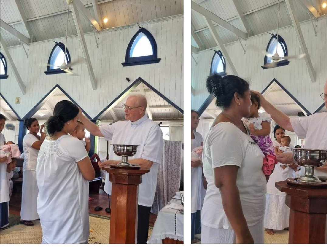 St. Andrew's Presbyterian #Suva #Fiji Baptism April 14, 2024.
#FontsOnFriday 
#Presbyterian #baptism #font 
(Photo: Sadong Lee)