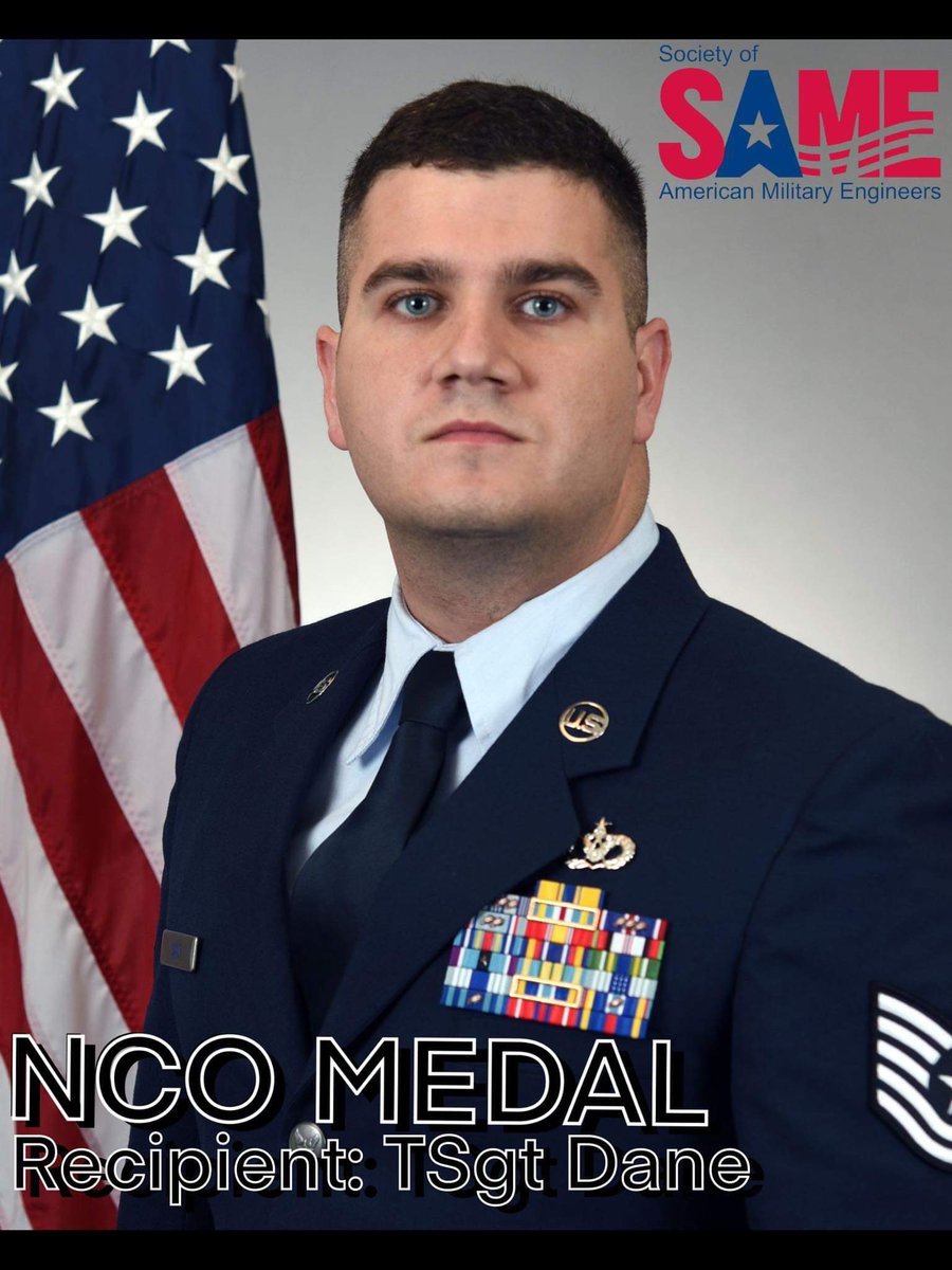 SAME__Org's tweet image. Congrats to TSgt Dane for being awarded the Paul R. Smith NCO Medal! 🏆 

TSgt Dane received this accolade for his outstanding leadership in military engineering 🛠️ 

This recognition honors his invaluable contributions to his craft

We are grateful to have him on our SAME team!