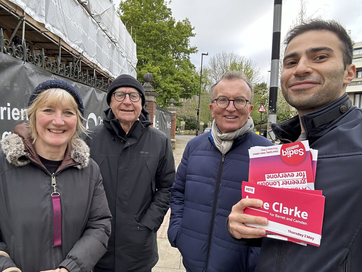 Great evening on the doors in Highgate for @SadiqKhan and @anne_clarke 🌹 🌹