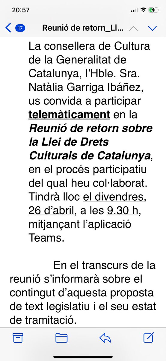 De pas, Consellera, @cultura_cat com que us sobrarà molt de temps, expliqueu com està la llei del patrimoni cultural, la de patrimoni immaterial, la de la filmoteca, la d’arxius, la de l audiovisual. No s’ha fet re de re. ¿cal fer actes disfressats d’electoralisme?