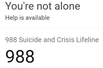Suicide for ANY reason is NOT the answer.