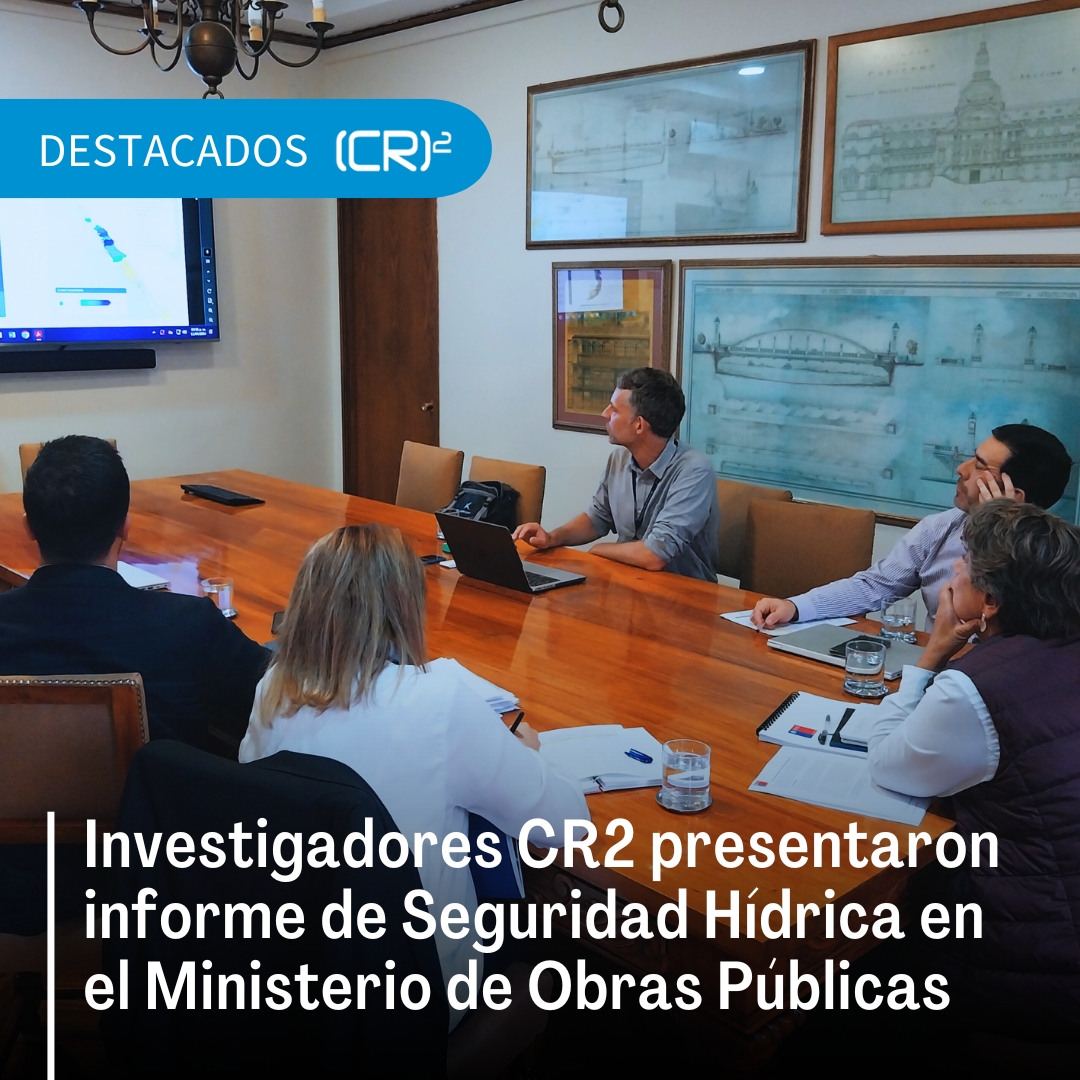 💧Los investigadores CR2, Camila Álvarez y Juan Pablo Boisier, presentaron el pasado jueves el Informe Seguridad hídrica en Chile: Caracterización y perspectivas de futuro a la ministra de Obras Públicas Jéssica López Saffie | Revisa la nota completa aquí: bit.ly/3JrehSE