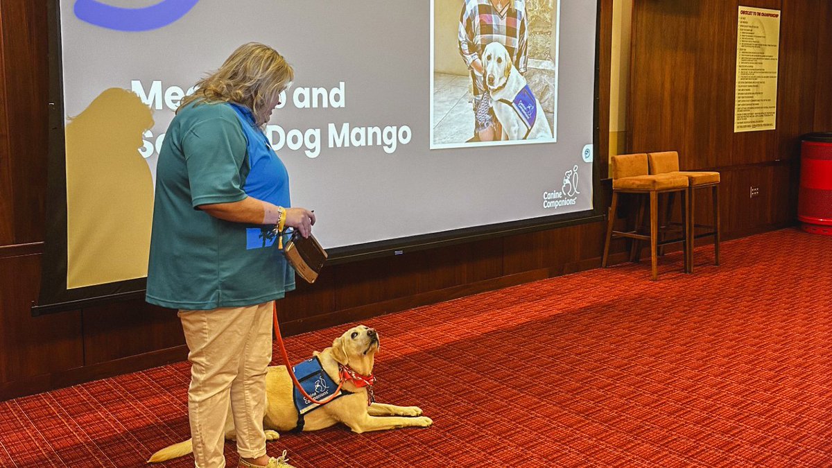 This week @canineorg visited us to teach us more about what they do and show us their adorable service dogs 🐶 The organization is a non-profit that enhances the lives of people with disabilities by providing expertly trained service dogs and ongoing support to ensure quality