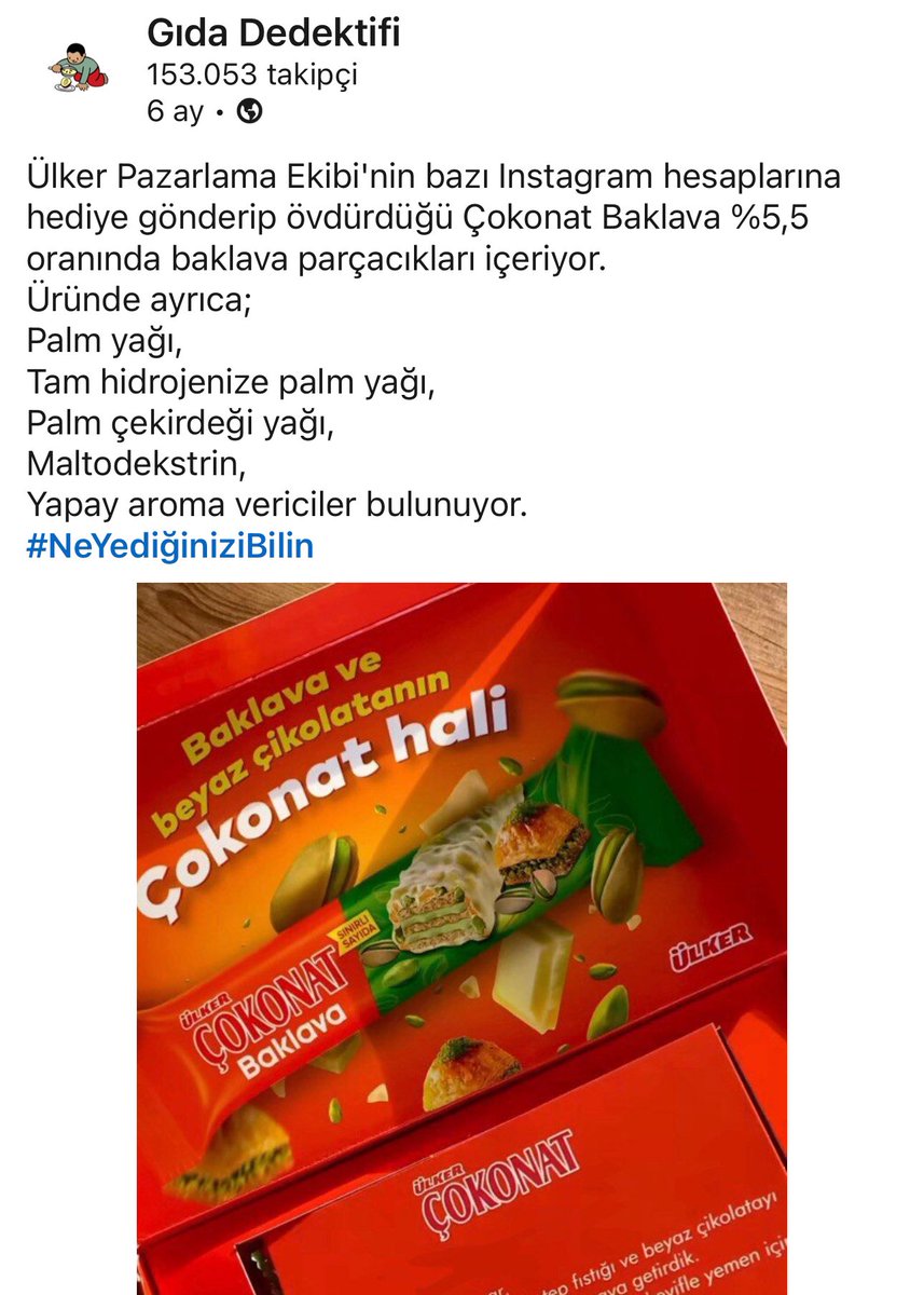 Ürüne %5,5 antep fıstığı koyup 15 liraya satan firma neden çok fıstık koymadın diye linçleniyor.
Ürüne %100 fıstık koyup 110 liraya satan esnaf yine linçleniyor.
Kimse 15 liraya kaliteli içeriğe ulaşamayacağını kabullenmek istemiyor. Alım gücü düşüşünü esnafa markete yüklüyor..