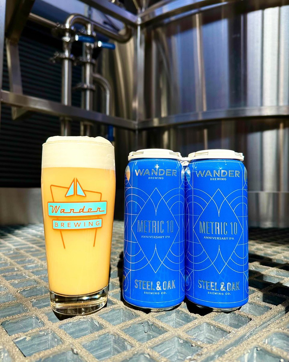 METRIC 10 IPA! A truly special hazy IPA collaboration to commemorate turning ten years old. Our cherished buds <a href="/SteelAndOak/">Steel & Oak Brewing Co.</a> joined us for a simultaneous celebration of the last decade, and this 7.5% beer tastes like a mango margarita with a sticky resin rim. Cheers to 10 years!