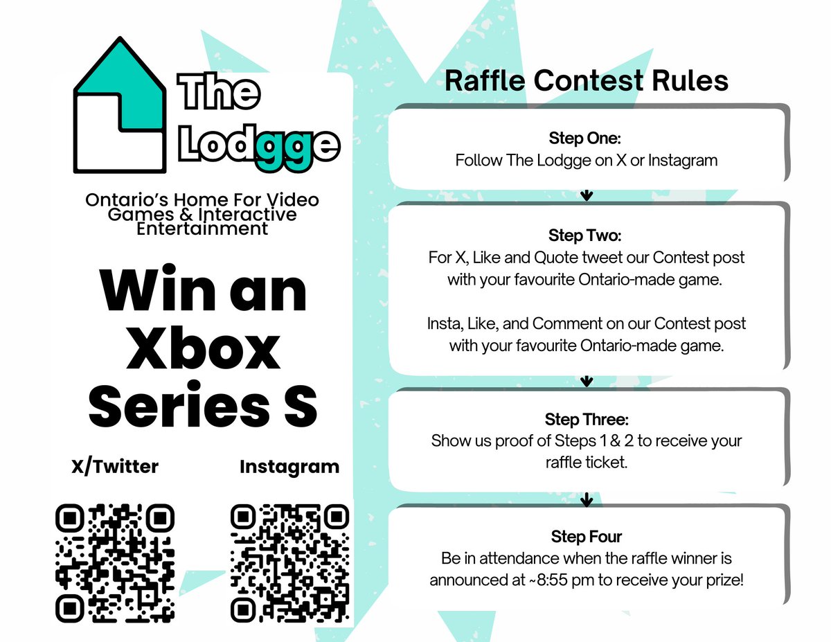 TheLodgge's tweet photo. Hello @LevelUpTO !

To enter for your chance to win an Xbox Series S, please complete the steps found below!

Come visit us at The Lodgge booth to receive your raffle ticket and sticker.

*You must be in attendance during the draw to win.

@IOnews @XPGamingInc https://t.co/E4xZwRVYt2