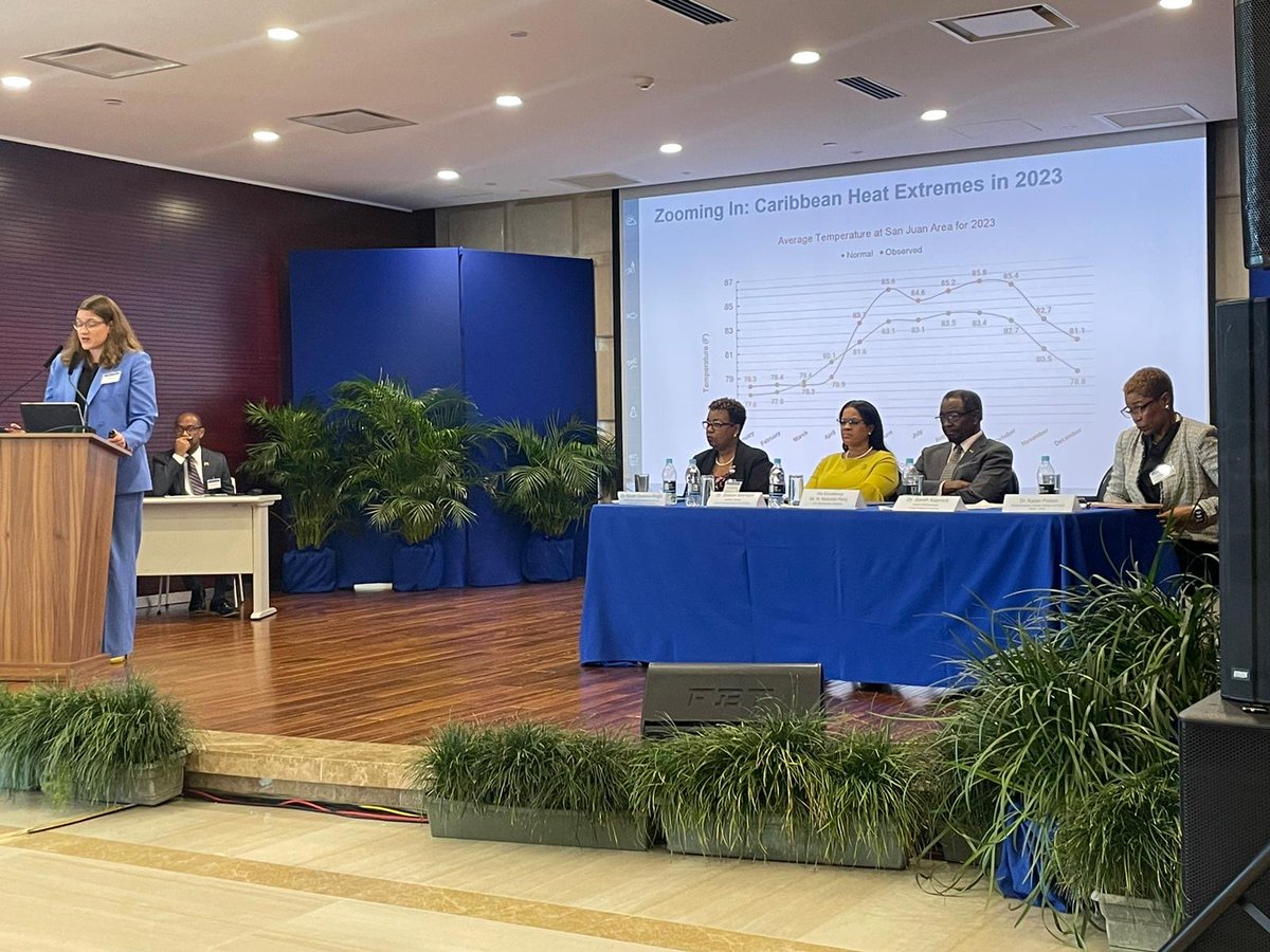COMETMetEd's tweet photo. It’s been a busy week for COMET! We assisted Dr. Wassila Thiaw and @NWSCPC in conducting the PREPARE: #Heat and #Health Workshop in Kingston, Jamaica. The workshop brought together over 80 stakeholders from around the #Caribbean. https://t.co/Hik0XSvUtY