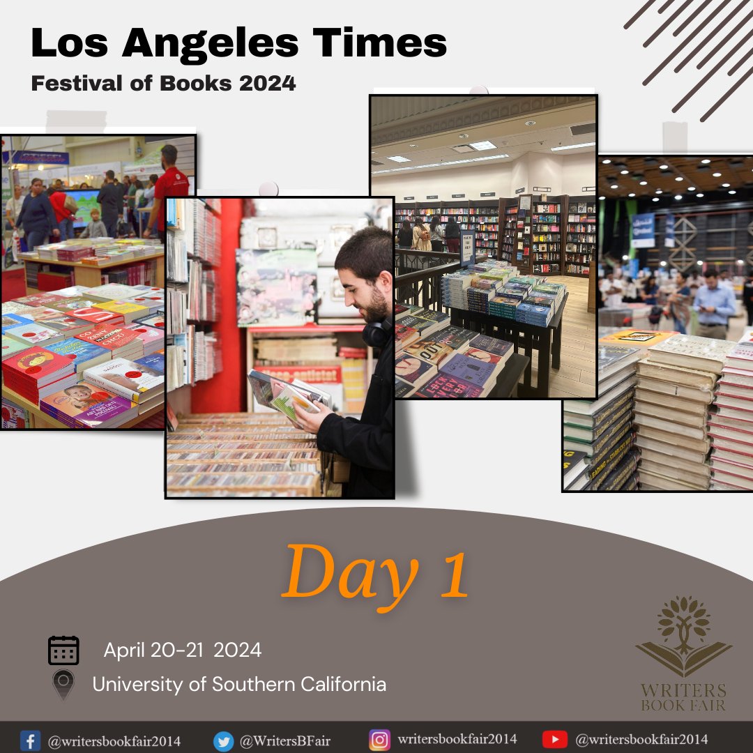 WritersBFair's tweet photo. First day of the LA Times Festival of Books is here! 

Get ready for a day filled with literary magic and inspiration!

#WBF #readers #books #latfob2024 https://t.co/IMg9gQxpj4