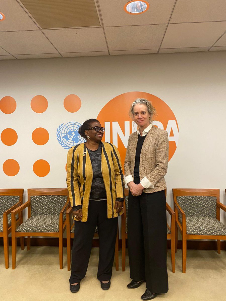 Denmark_UN's tweet photo. Meeting @UNFPA ED Kanem today, Danish State Sec. for Development Policy Lotte Machon reaffirmed 🇩🇰’s commitment to advancing #SRHR for all women and girls!

Engaging discussions as we approach the important landmark #ICPD30. https://t.co/pv90eF1Kw7