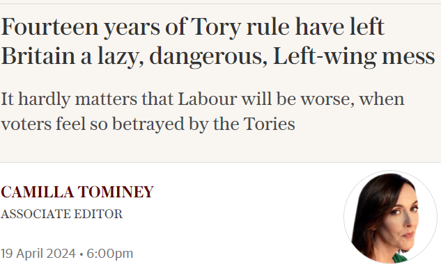 @CamillaTominey Which do you mean? That the most Right-wing government in decades was too left-wing for you? OR That if the public experiences Right-wing policies, the inequality drives people to crave Left-wing policies. You're either outing yourself as fascist or admitting we were right.👀