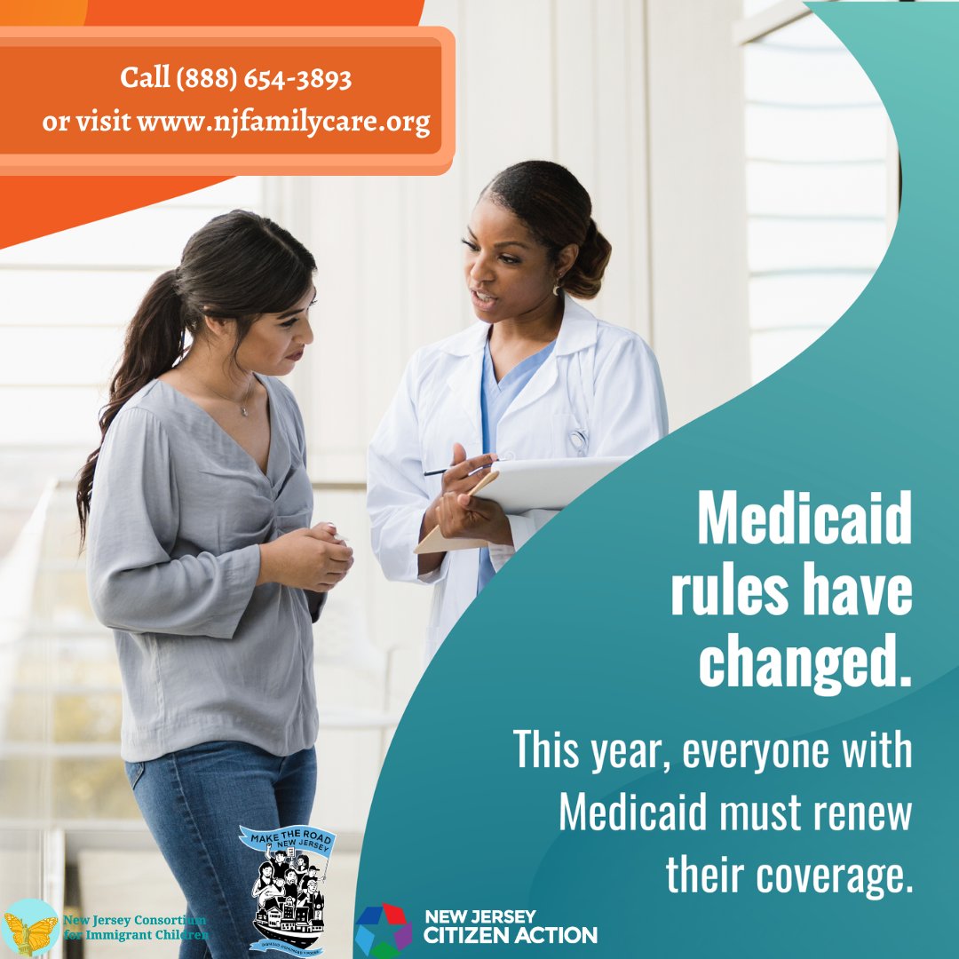 Do you get healthcare through Medicaid? Medicaid rules have changed and everyone must renew their health coverage. Double-check that Medicaid knows how to reach you by visiting njfamilycare.org or call (888) 654-3893 today.