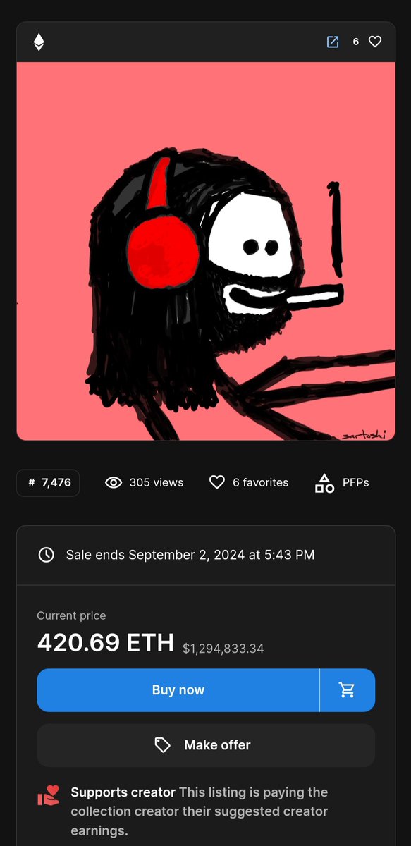 Give me an offer of 420.68, and it will get rejected mfer