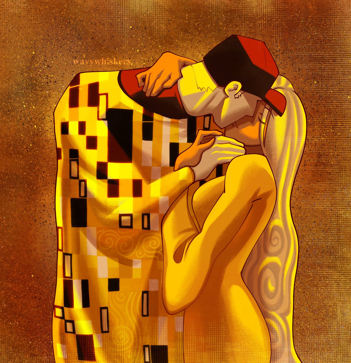 Klimt's The Kiss but make it OFF