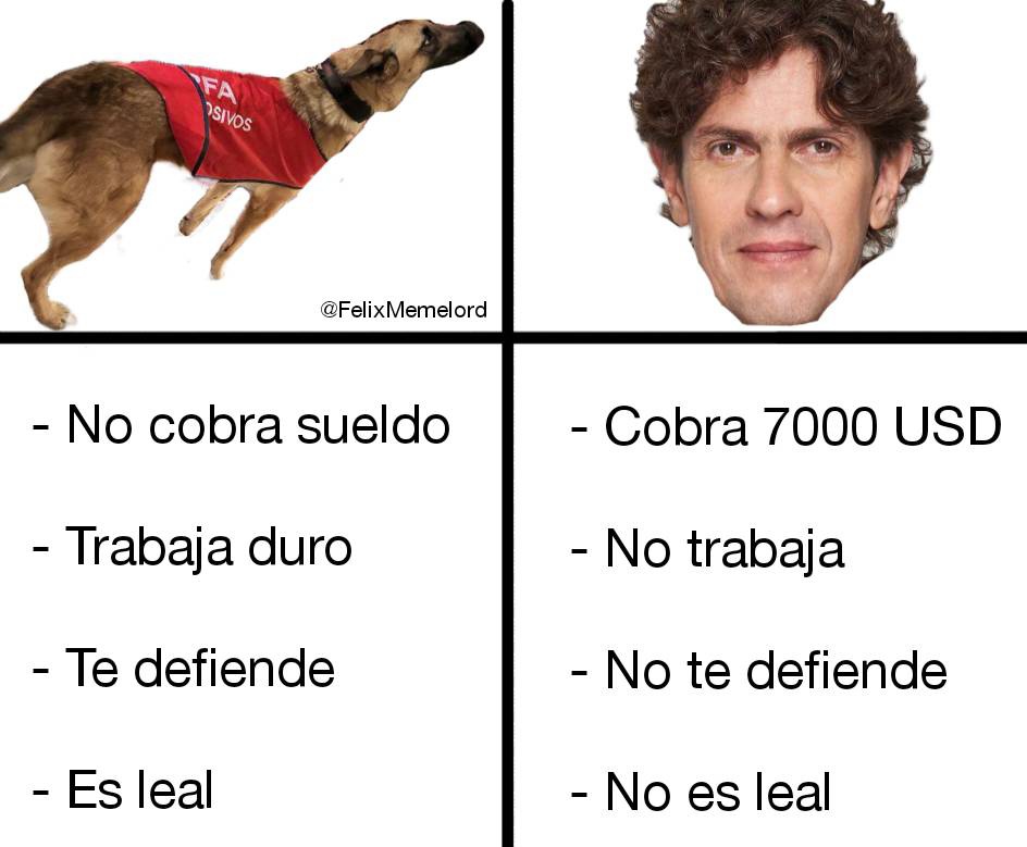 Hice una tabla comparativa entre un perro policía y Lousteau: