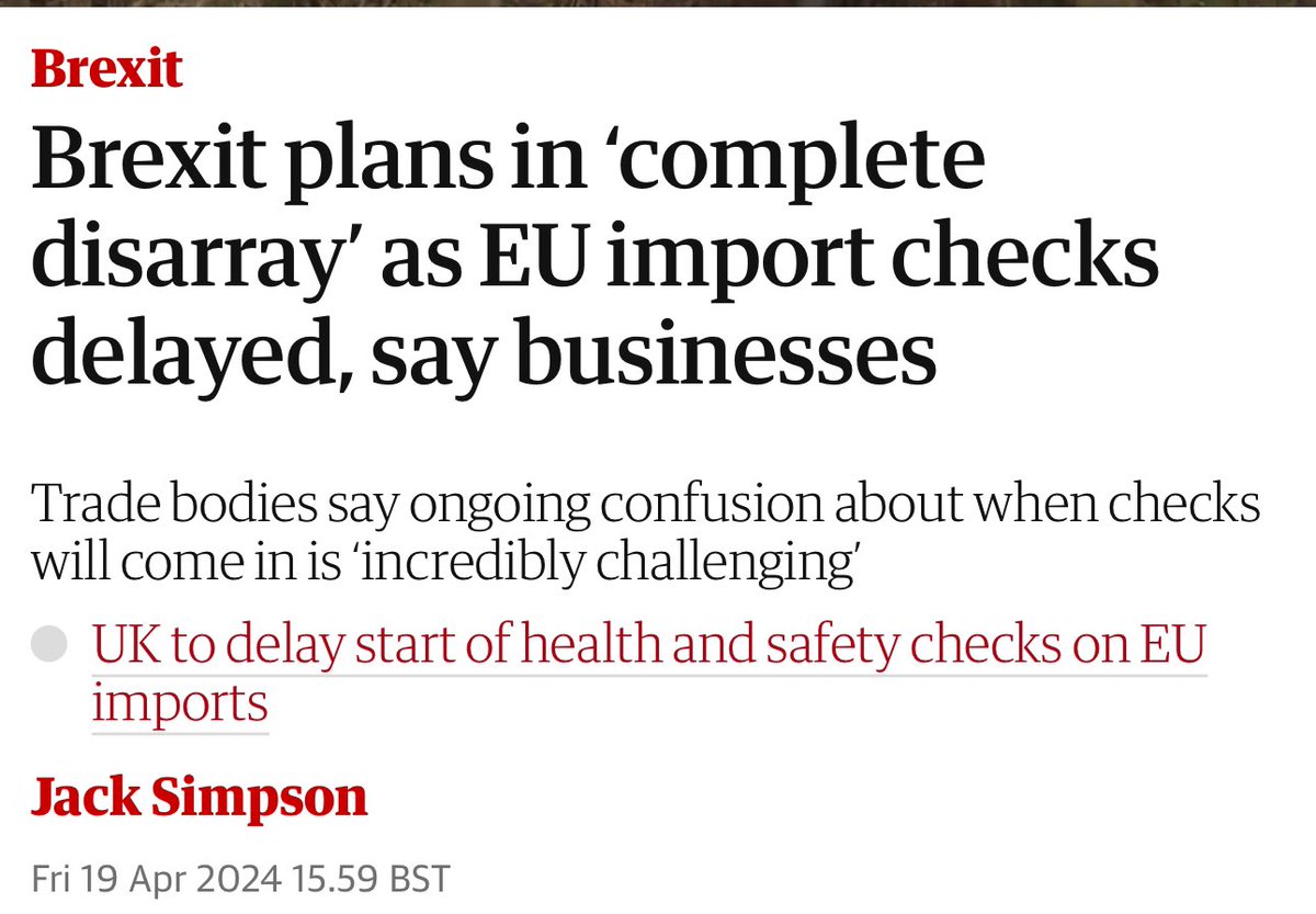 🔥 This Brexit govt are incapable of doing anything! 🔥 Businesses have described Britain’s Brexit border plans as being in “complete disarray” after it emerged the introduction of some checks on EU imports will be delayed. 🔥 Just 11 days away from implementation, businesses