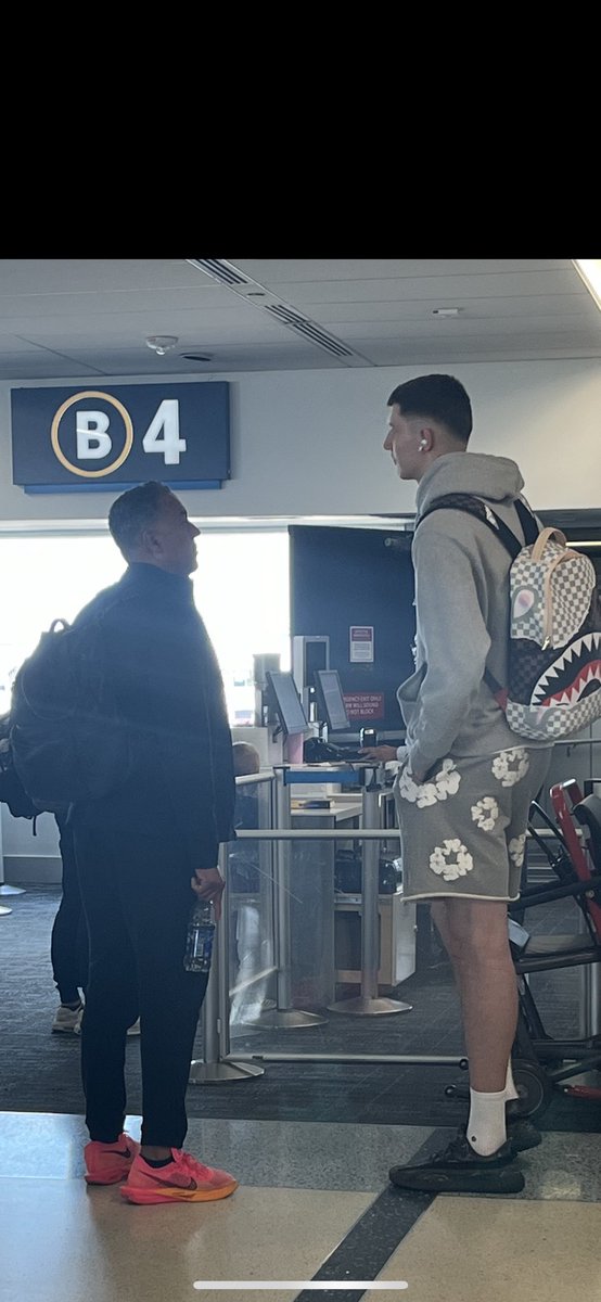 Section34B's tweet photo. Big Z &amp; Chuck Martin in the Charlotte Airport headed to Fayetteville. Have the Pepto-Bismol, tums, barf bags,  ready. @BarstoolHogs @OzzyMavX https://t.co/Mv2LuRk25E