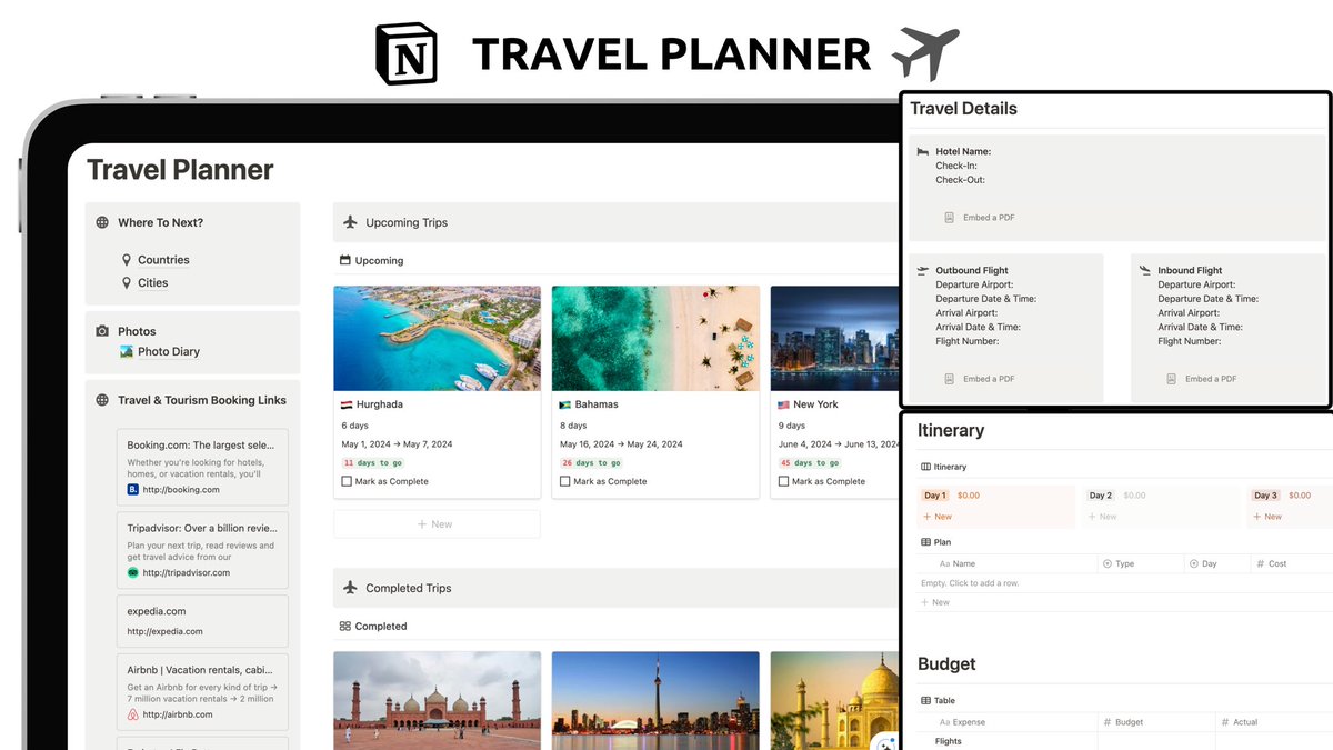 notion_haroon's tweet image. “Travel Planner”
It's FREE of charge!
To get it,
simply:
• Like
• Retweet
• Reply "Travel"
• Follow me (so I can DM you)
#notion #notiontemplate