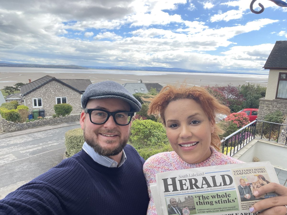 Andrew_Cregan's tweet photo. With Blackpool South clearly under the belt 😄, it’s been a pleasure to support the @libdems in beautiful Grange-over-Sand today ahead of their by-election. Great to be out on the sun and returning to #Blackpool feeling energised by nature 🌲🔸🌳 https://t.co/AfXMkin1Sl