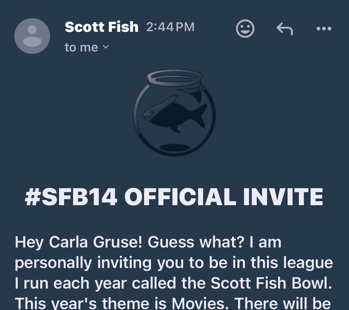 L👀k!!!!   I am so excited!   Thank you @ScottFish24 and your team for the invite!   Let’s go!!! #SFB14 so blessed!
