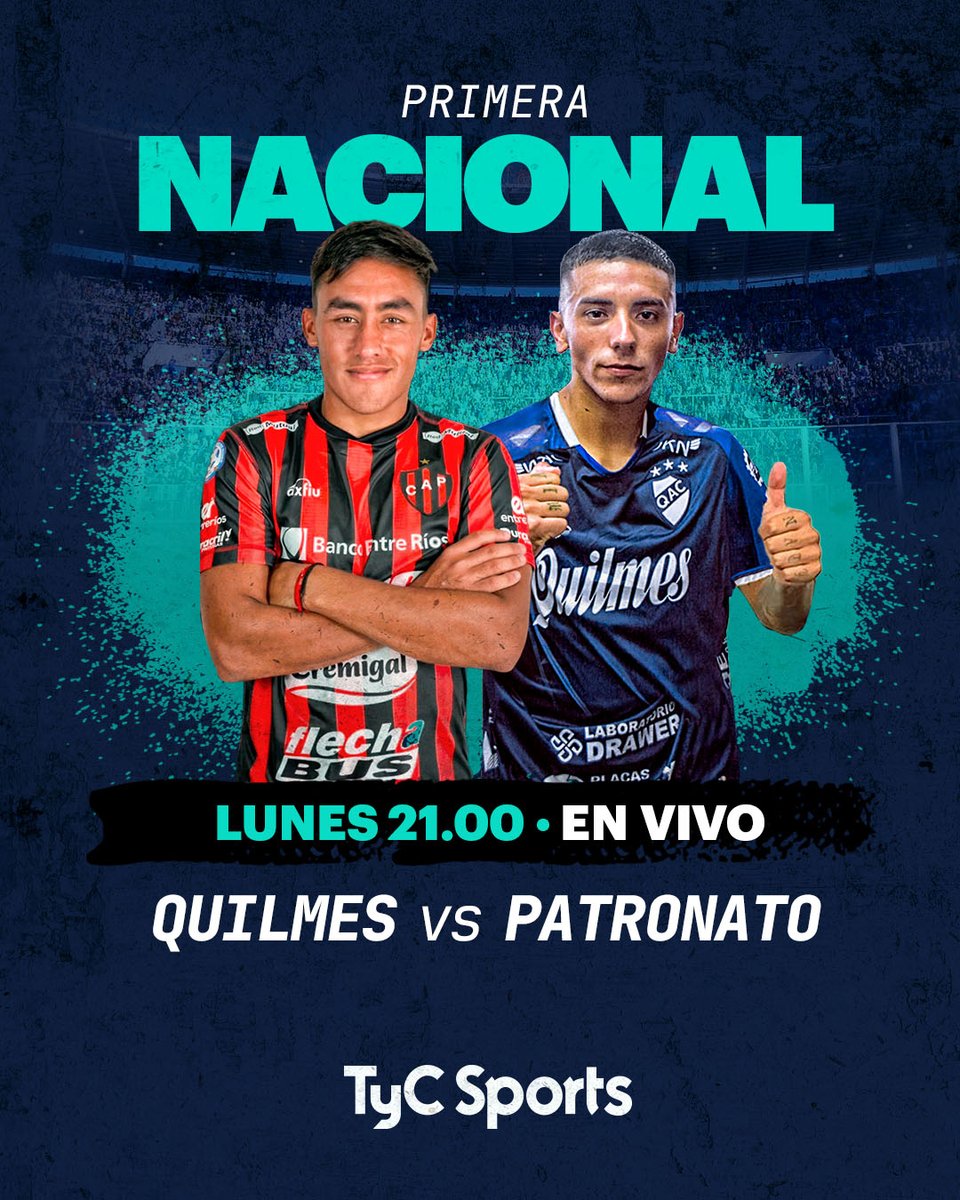 TyCSports's tweet photo. Primera Nacional: Viví Quilmes vs Patronato en TyC Sports y TyC Sports Play https://t.co/DjVkvOfSe0