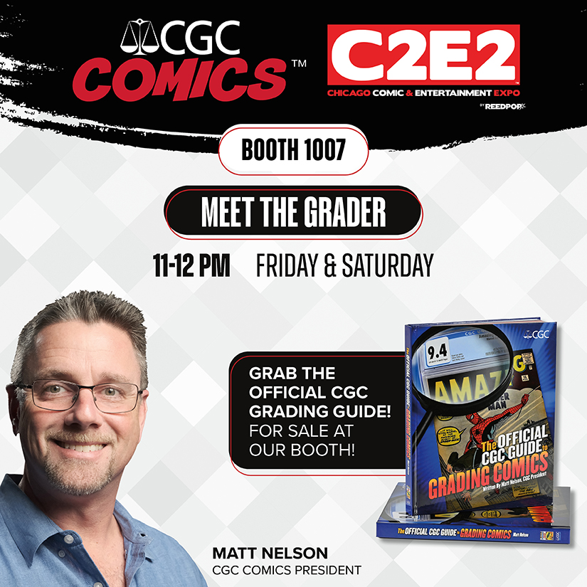 #CGCComics, @CGCCards, @cgcvideogames and @CGCHomeVideo are heading to @c2e2 next weekend! 🔥 Reps will be accepting subs, witnessing sigs and providing info. Don’t forget our exclusive signings and giveaways too, taking place at booth #1007! Plan ahead cgc.click/5m7 🏙️