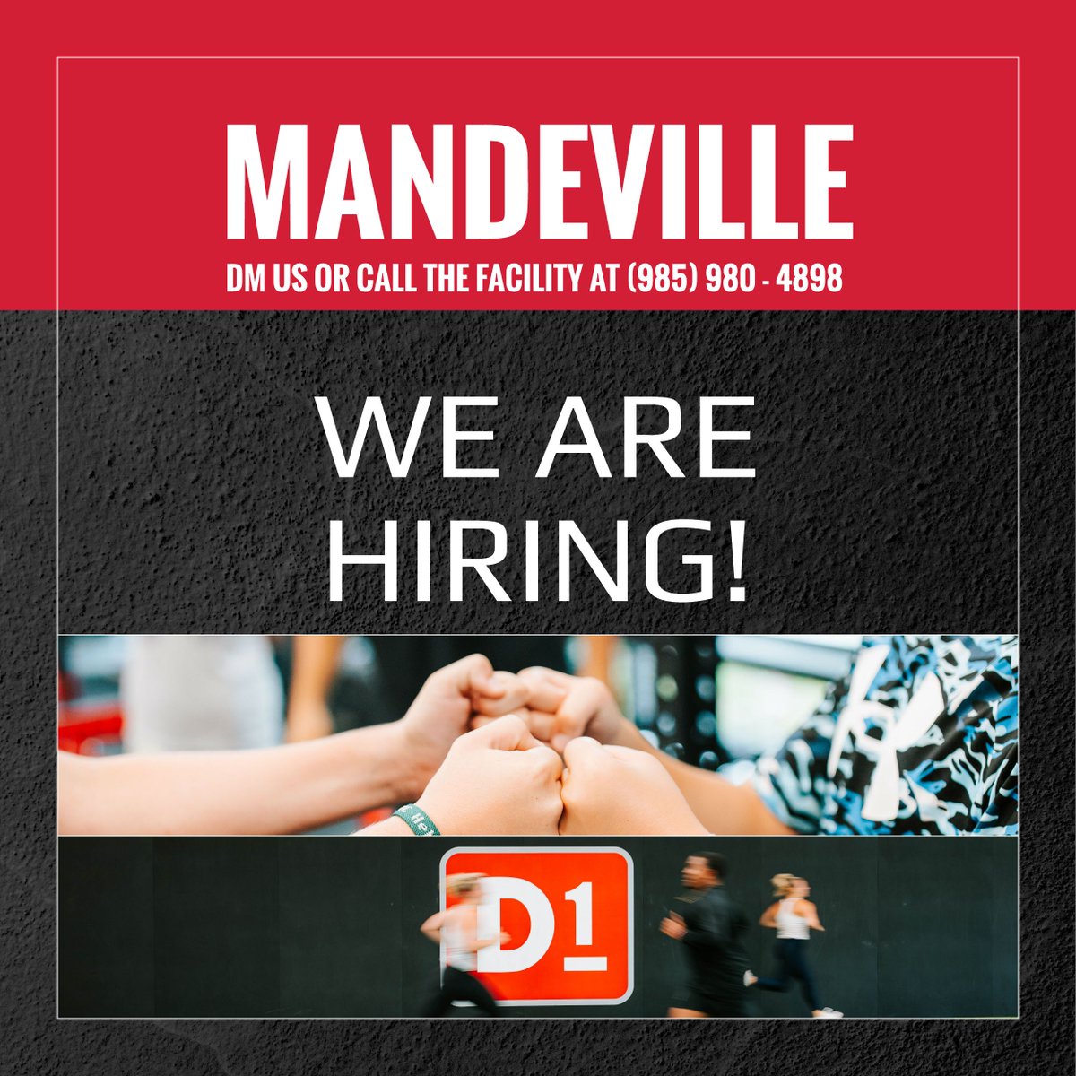 We're in search of passionate coaches who are as excited to serve our community as we are! If this sounds like you, don't hesitate to drop us a direct message or ring us up at 985-980-4898.
#traind1fferent #D1Mandeville #d1sports