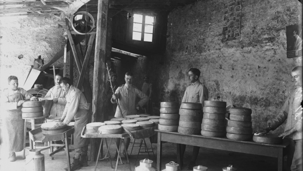 Pasteurization of milk and cheese production in the rear of the #ww1Italianfront. #ww1feeding