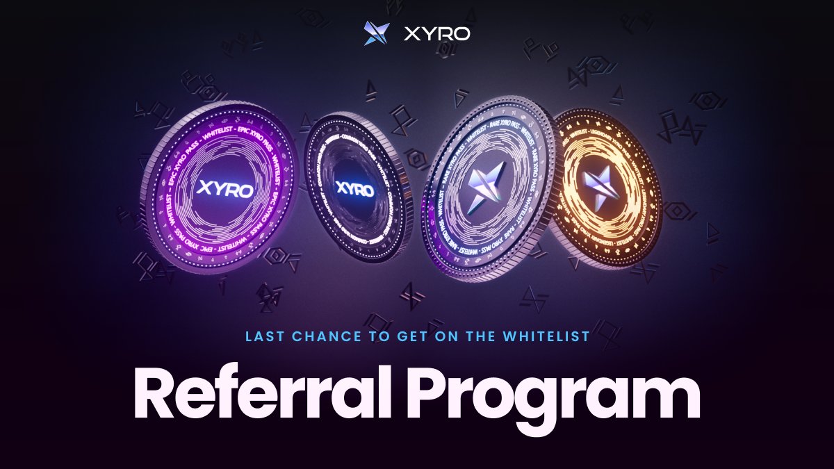 xyro_io's tweet photo. Introducing Referral Program! 🌟

Invite a friend & both of you can earn amazing perks!

What’s inside? 

- Exclusive Whitelist NFTs 
- USDT rewards 
- Bonus Competitive Airdrop points 
- Sony PlayStation 5

Start sharing & earning today! 

🔗 https://t.co/GOUeR3UjwV