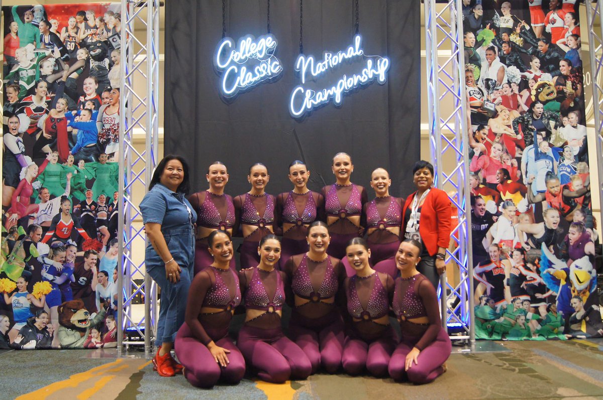 CoachChrissy_'s tweet photo. Can’t express how proud I am of the ladies of #CatholicUniversity Dance Team. 2 historic performance, coming home with the highest scores in program history. 
2nd Place - Team Performance (0.48 from 1st)
5th Place - Jazz

Proud to be part of this collage. ❤️🖤 https://t.co/NMzP6QZatG