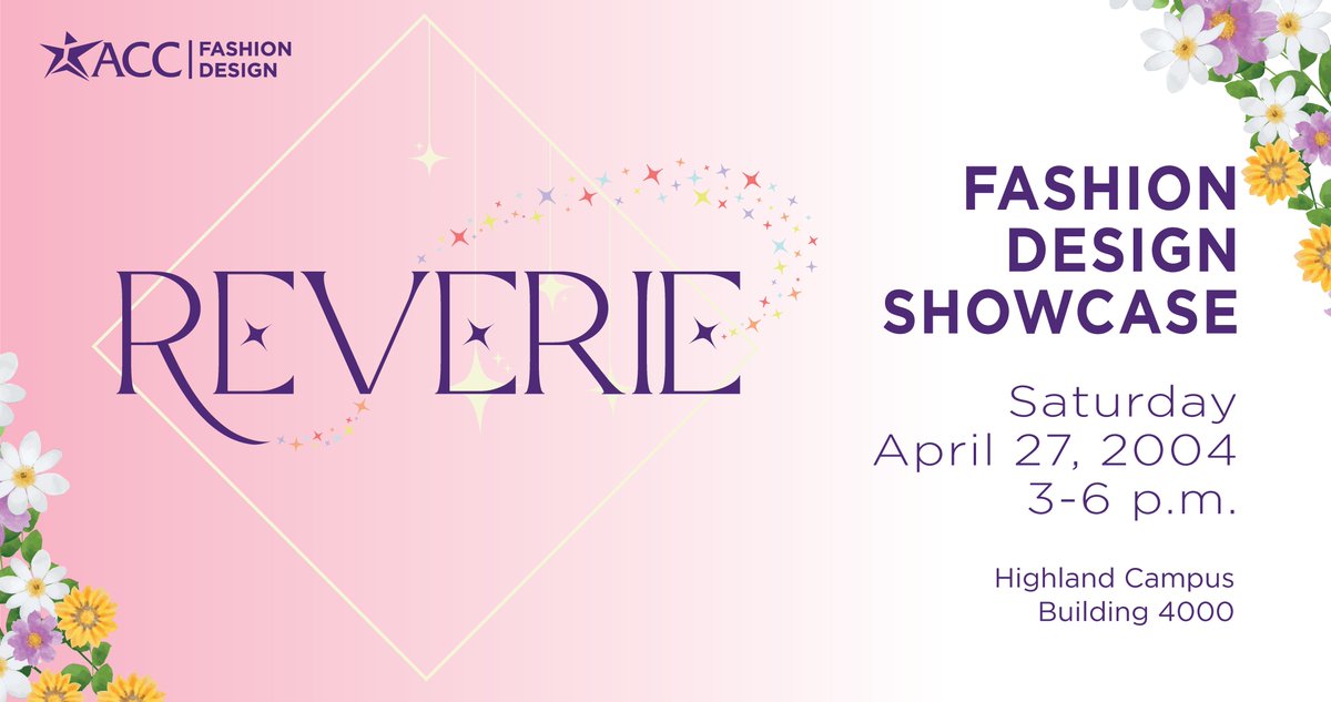 It’s the 3rd annual Fashion Showcase, and you’re invited! Check out the talents of ACC’s Fashion Design students as well as the works of students in some of our other creative departments such as Photography and Culinary Arts. Get your tickets now! ➡️ austincc.edu/reverie