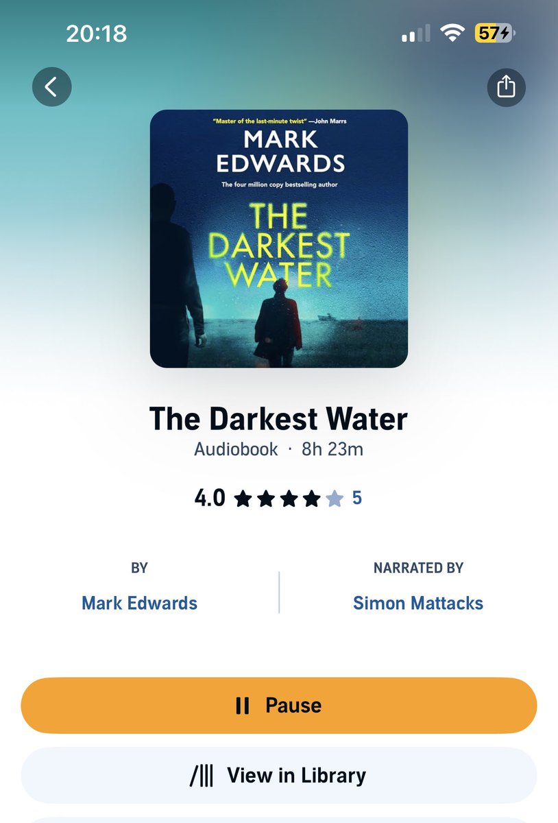 Enjoying The Darkest Water by @mredwards so much I just bought it on audible too so I can listen whilst I am cooking. I have to know what’s happened to a missing person…