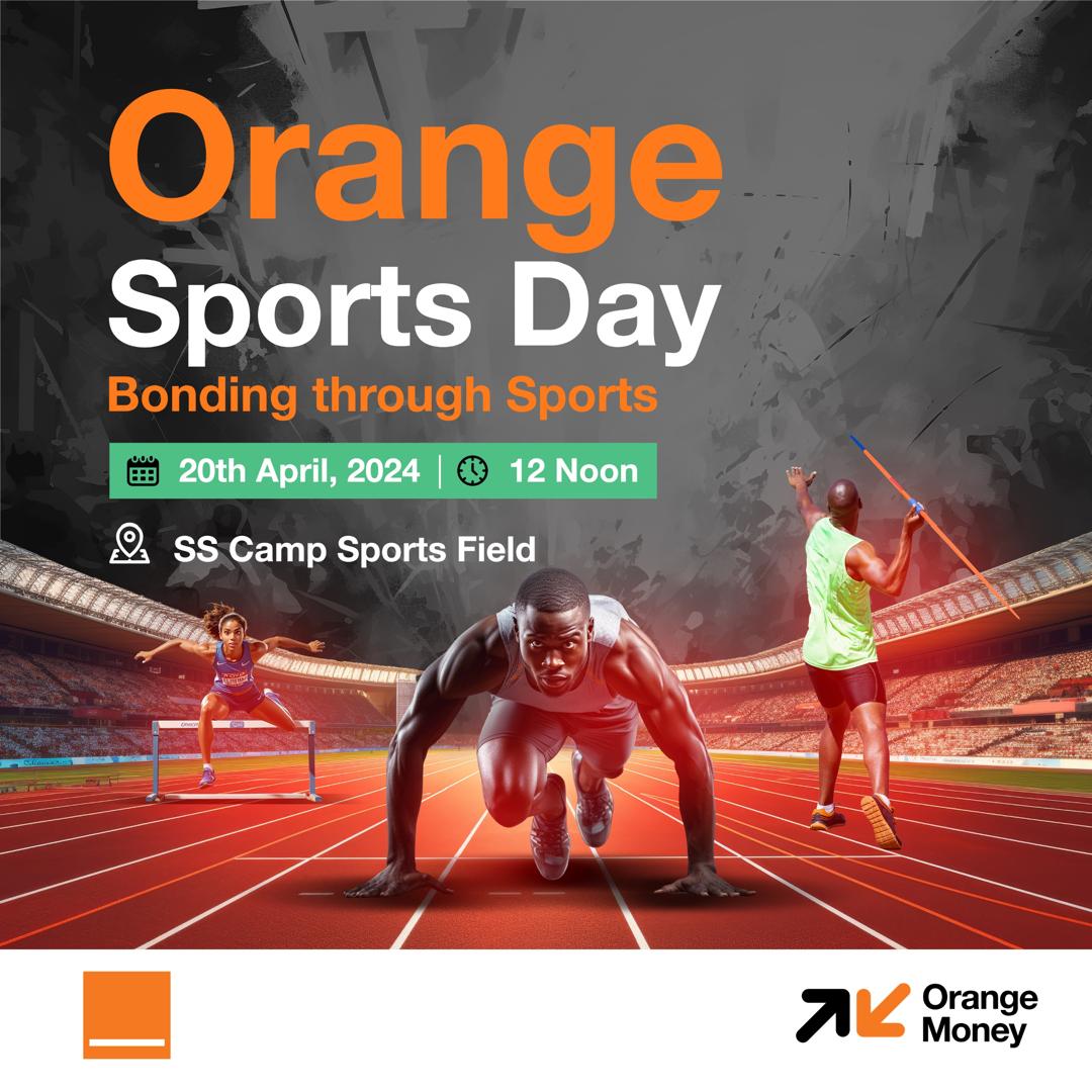 Orange Sports Day🥳

Happening tomorrow, 20th April, at SS Camp Sports Field, 12 noon.

Join us let's bond through sports🤗

#orangesl #OrangeMoney #sports