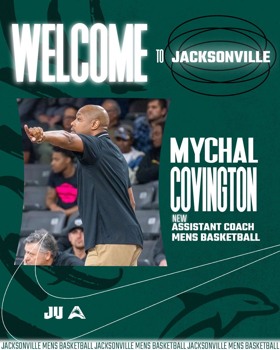 𝙒𝙚𝙡𝙘𝙤𝙢𝙚 𝙩𝙤 𝙅𝘼𝙓, 𝘾𝙤𝙖𝙘𝙝‼️ Coach Mychal Covington has joined our staff as an Assistant Coach! 🗞️ : judolphins.com/news/2024/4/19… #JUPhinsUp x #TRUE
