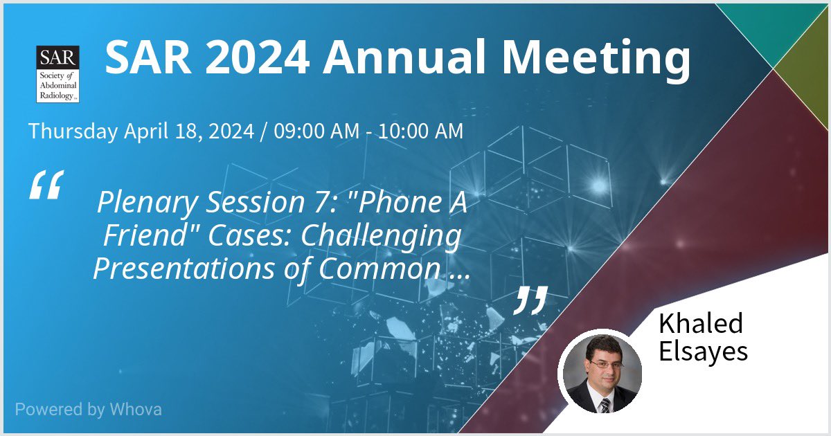 🌟 Today marks the final day of the #SAR24 Annual Meeting, and we couldn't be more grateful for Dr. @ElsayesKhaled invaluable contributions throughout the event! 🎉 As our Editor-in-Chief, Dr. Elsayes has brought unparalleled expertise and insights to every session, enriching