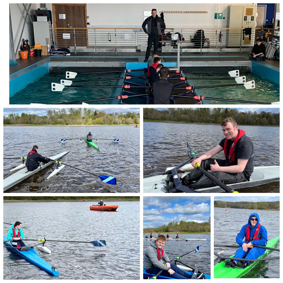 A brilliant double header of #CommunityRowing today with crews from @FPSMotherwell and @BellshillA who coped amazingly with all that “Poseidon could throw at us” defo quote of the year so far 👏 @SP_RC1 @NLActiveSchools @active_nl @ScottishRowing @FridaysAcademy