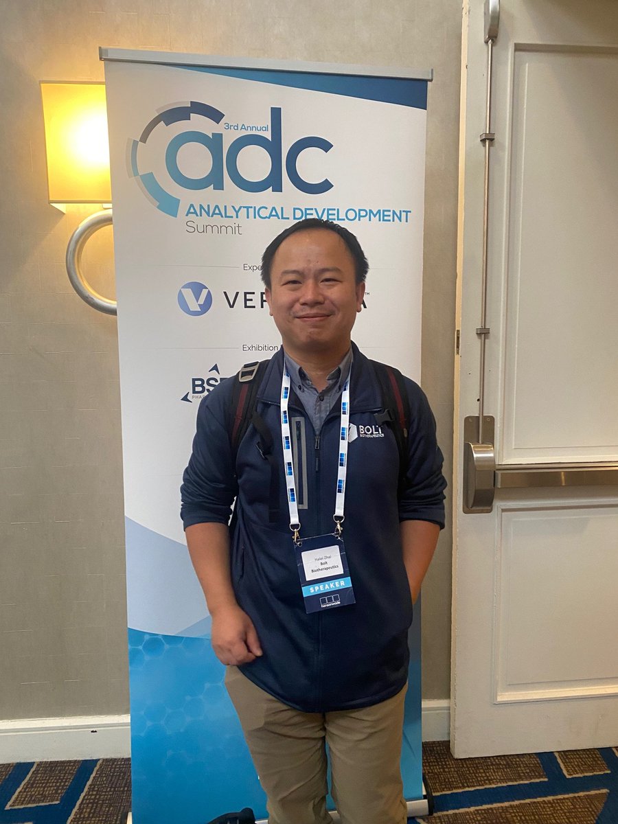 BoltBio's tweet photo. Yesterday, #BoltBio Senior Scientist of Analytical Development, Chemistry, Manufacturing & Controls, Halei Zhai, PhD, presented on drug-to-antibody ratio (DAR) distribution during the @World_ADC Analytical Development Summit. Way to go, Halei!
#ADCs #TeamBOLT https://t.co/cjHHfG5jpA