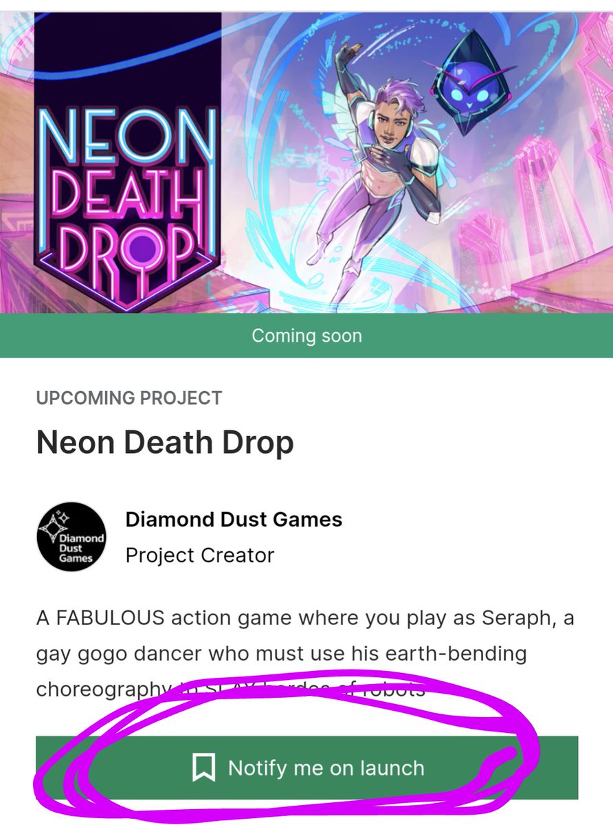 DiamondDustGms's tweet photo. #kickstater campaign for #NeonDeathDrop is coming soon!
Please press the "notify me" button it really helps a lot ❤️
#LGBTQIA #indiedev #gaymer #pcgaming https://t.co/HFM2nO4pY4