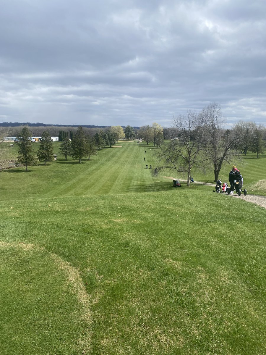 Not seen in picture: 30 mph wind and 40 degree weather. Jags first 18 hole match!