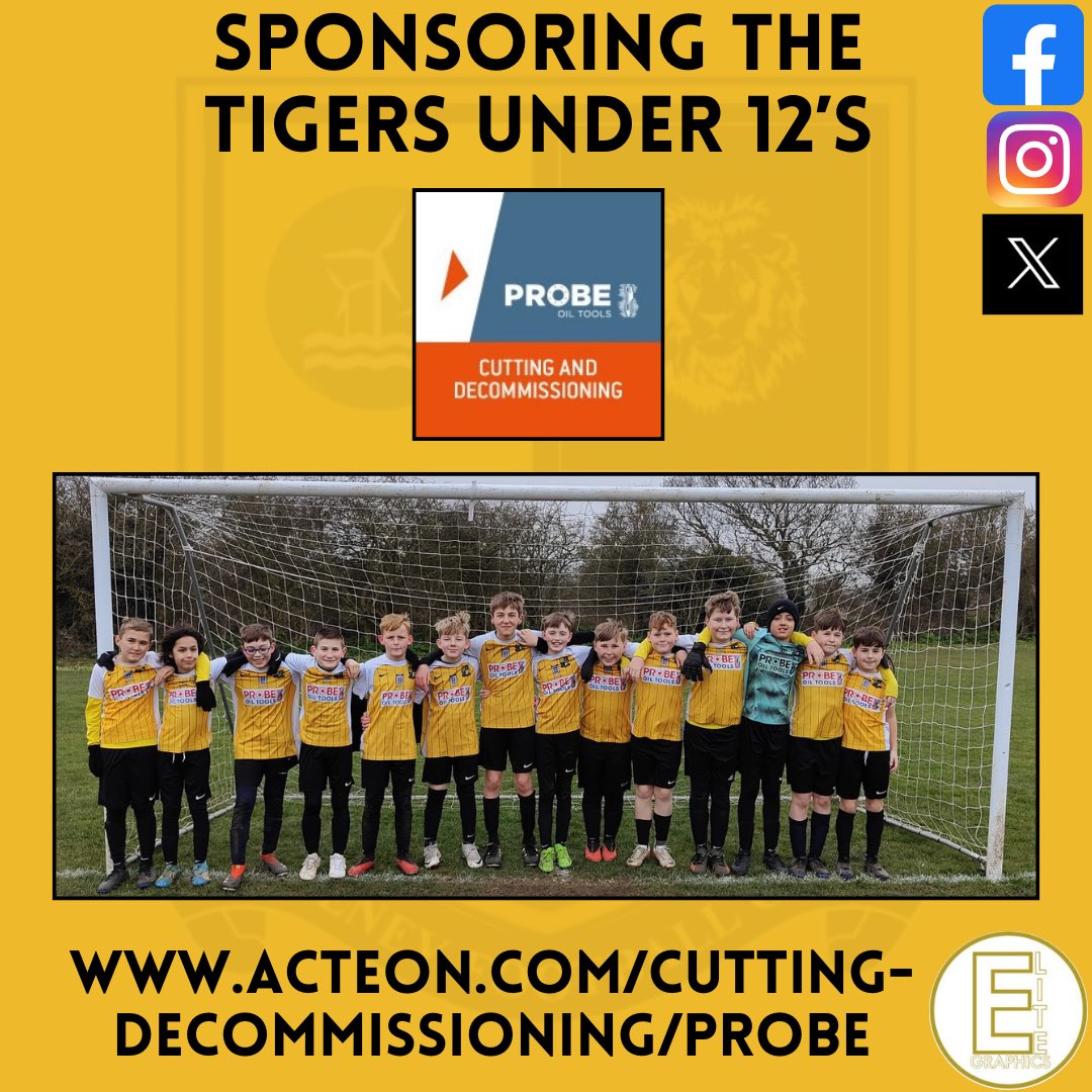 Sponsoring the Tigers Under 12’s is Probe Oil Tools Ltd. Thank you for your sponsorship this season.