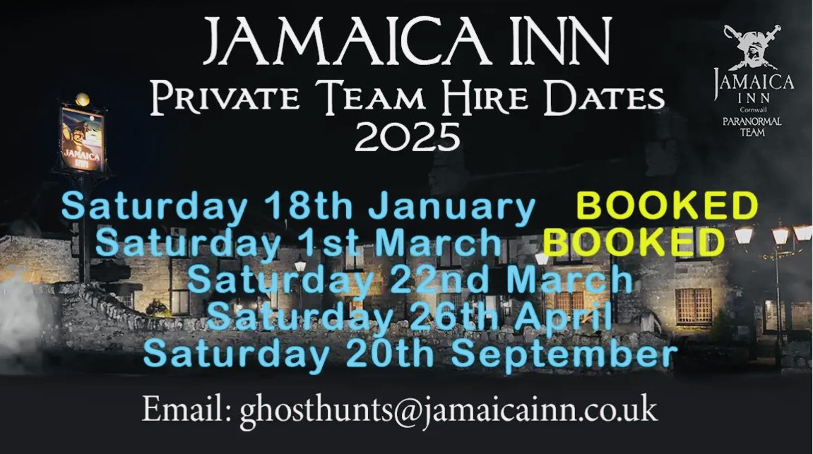 JamaicaInnPara's tweet image. 2025 private hire!🤩 

If you don’t have enough in your group to fill the date you would like, we can arrange other teams to share the night with you. It’s the only time we allow access to the attic which is an interesting space to investigate &amp;amp; why many teams come back👁️