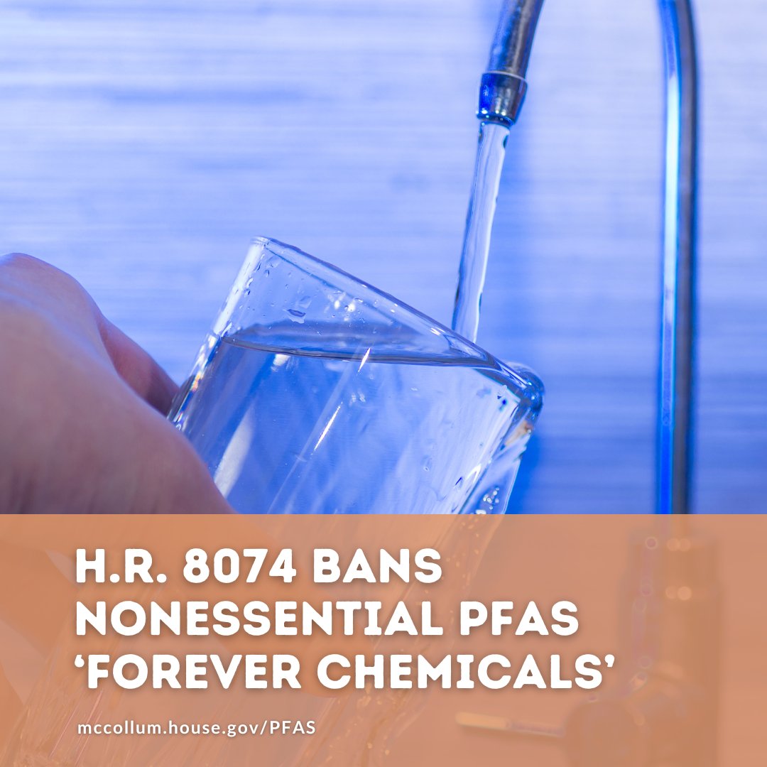 ICYMI: Yesterday I introduced legislation to end most uses of #PFAS “forever chemicals” that harm human health. H.R. 8074 establishes a 10 year phase-out, with exemptions for essential uses (like those with national security & medical uses) to do this thoughtfully & practically.