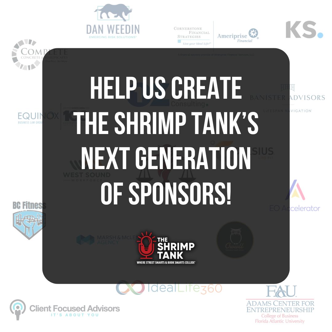 We thank all of our partners and sponsors for helping us to make this podcast possible as we educate, inform, and entertain. Visit our website to become a sponsor today! shrimptankpodcast.com #shrimptank #theshrimptank #entrepreneur #business #businessowner #leader #ceo #owner