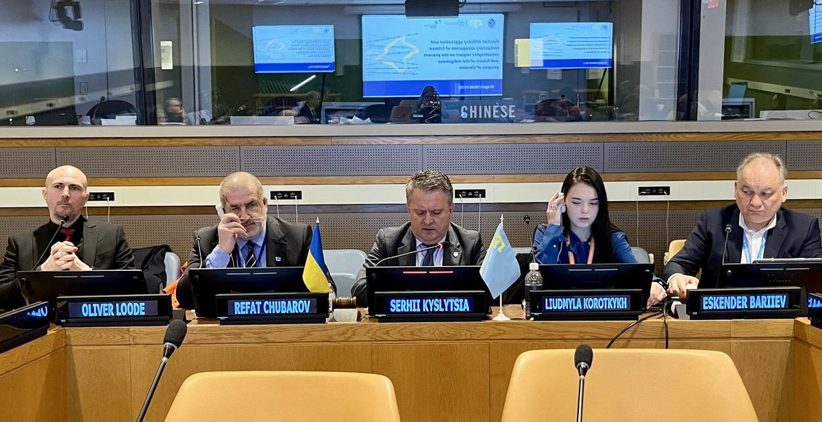 Today at the @UN side event on #Russian occupation of #Crimea, @rytispaulauska emphasized full solidarity with #Ukraine & #CrimeanTatar People, Lithuania's active membership in @crimeaplatform &support to🇺🇦as priority in 🇱🇹's upcoming term as Chair of @coe Committee of Ministers.